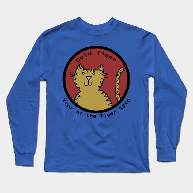 Year of the Gold Tiger 1950 Long Sleeve T-Shirt by ellenhenryart